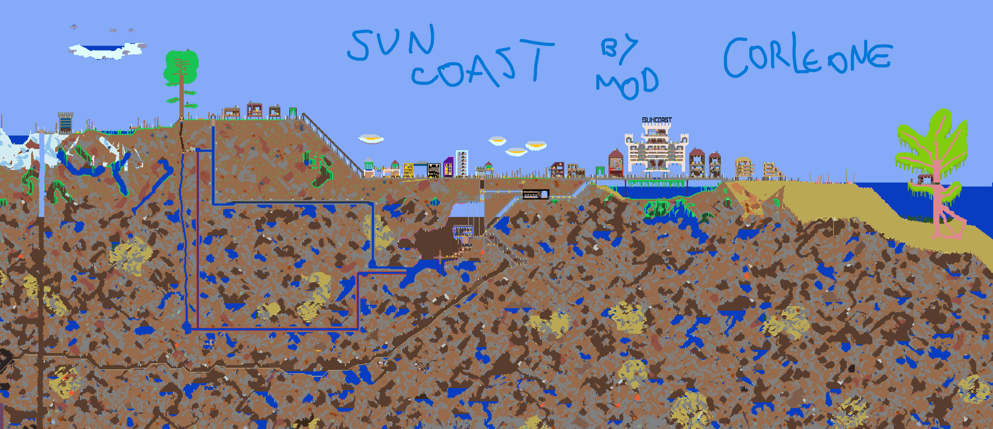 Sun Coast - A Mega City in Terraria by Mod. Corleone free downloadable map in Lux Leonum Arts official website LionDanny.com