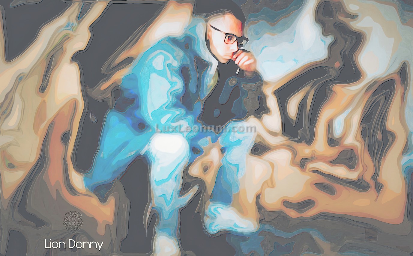 abstract art of a man blending in with a sand background